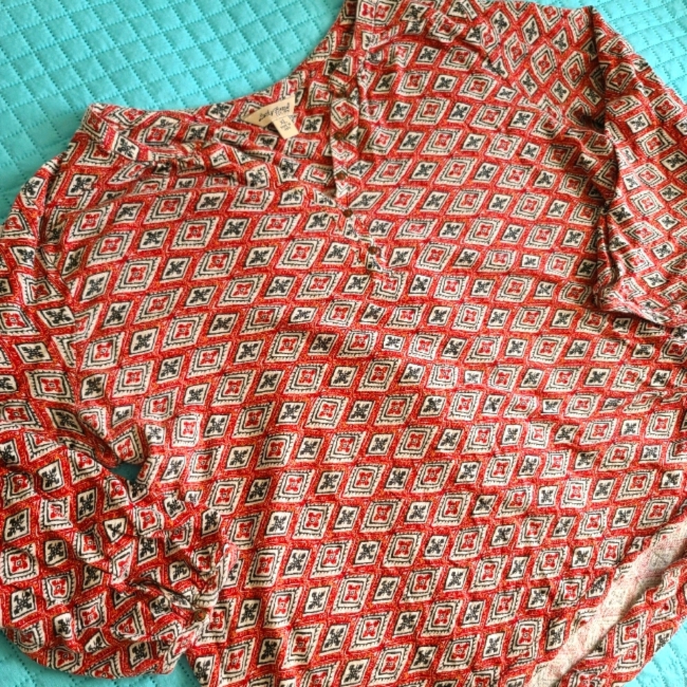 Lucky brand 3/4 sleeve peasant top